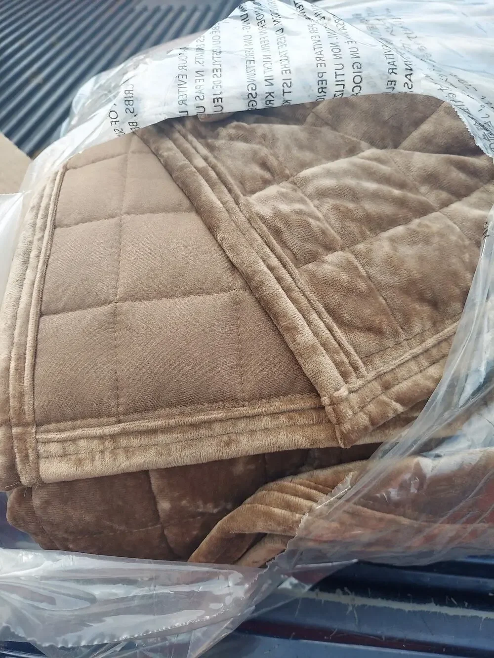 RECYCO HOME Quilted Comforter King Cal King Brown Polyester Plush Bedspread